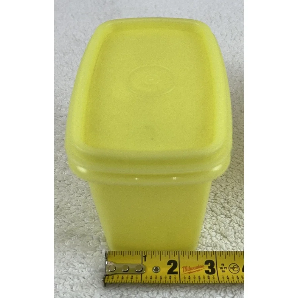 2 Vintage Tupperware Yellow Shelf Saver Storage Containers w/ Lids #1243 **EUC**